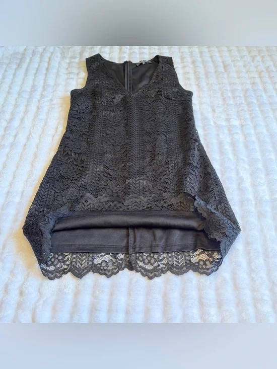 Lulus Women’s Black V-neck Floral Lace Pattern Sleeveless Dress Size Medium - Picture 3 of 8